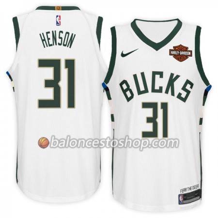 Camiseta Hombre NBA Milwaukee Bucks John Henson 31 Nike 2017-18 Blanco Swingman